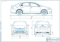 Габаритный чертеж автомобиля Volkswagen Polo