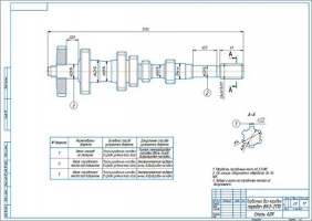 Ремонтный чертеж первичного вала КПП ВАЗ-2110